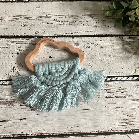 4/$20!! Boutique Baby Rainbow Macrame Baby Teether Wooden Toy - Picture 9 of 9